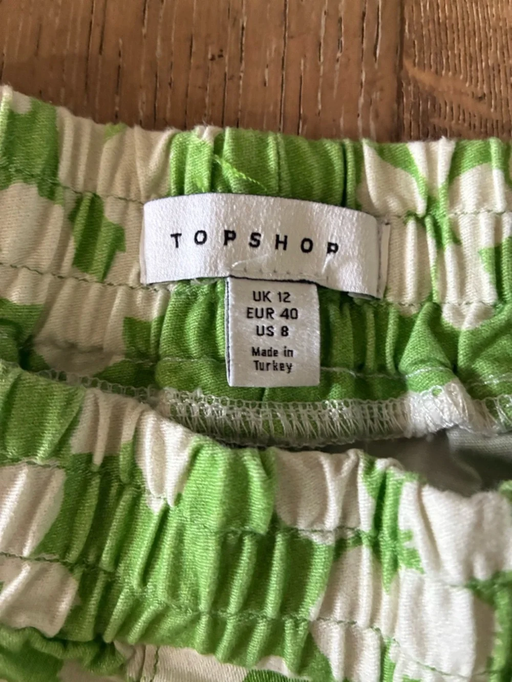 Topshop Lime Green Floral High-Waist Shorts